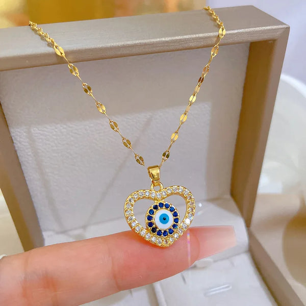 Guardian Zircon Heart Pendant Necklace