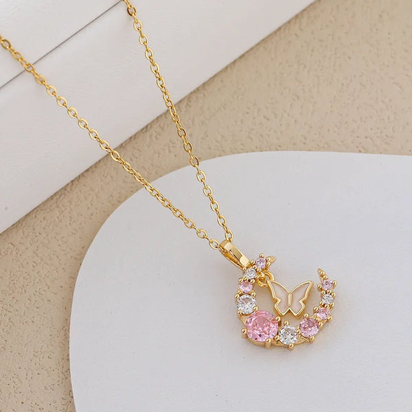 Lunar Wing Statement Pendant Necklace