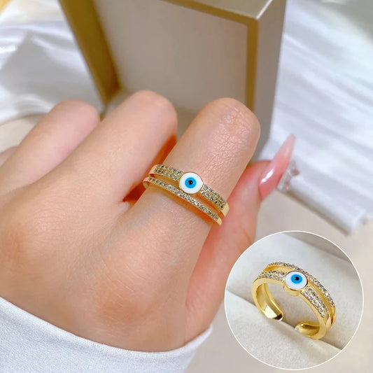 Daisy Evil Eye Ring