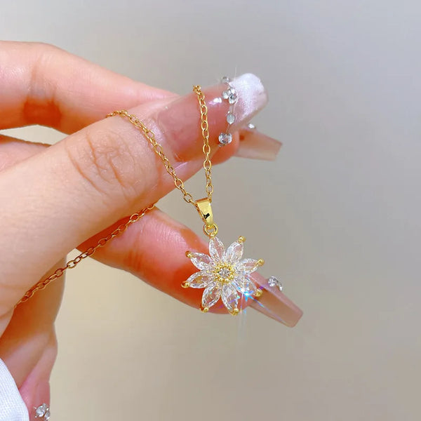 Classic Urban Steel Flower Pendant