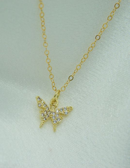 Butterfly Crystal Necklace - KiraaJewel