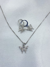 Load image into Gallery viewer, Silver Butterfly Crystal Necklace - KiraaJewel
