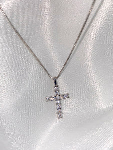 White Gold Cross Necklace - KiraaJewel